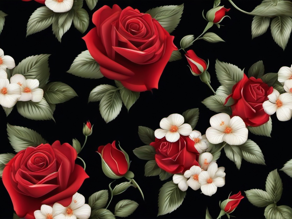 Flower Background Wallpaper - black background red rose  