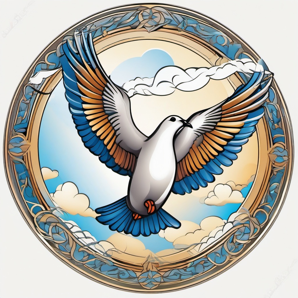 Heaven Dove Tattoos-Inspirational tattoos featuring doves as symbols of heaven, peace, and spirituality.  simple color vector tattoo