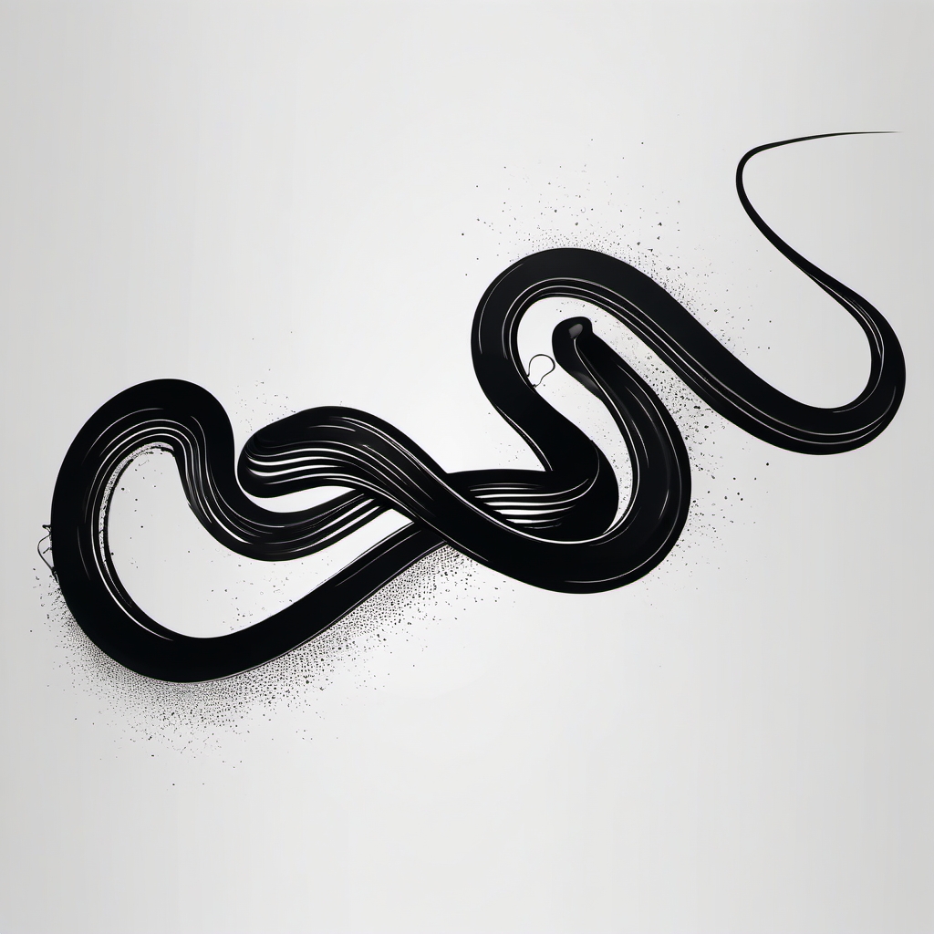 Abstract black mamba ink. Minimalist serpent art.  minimalist black white tattoo style