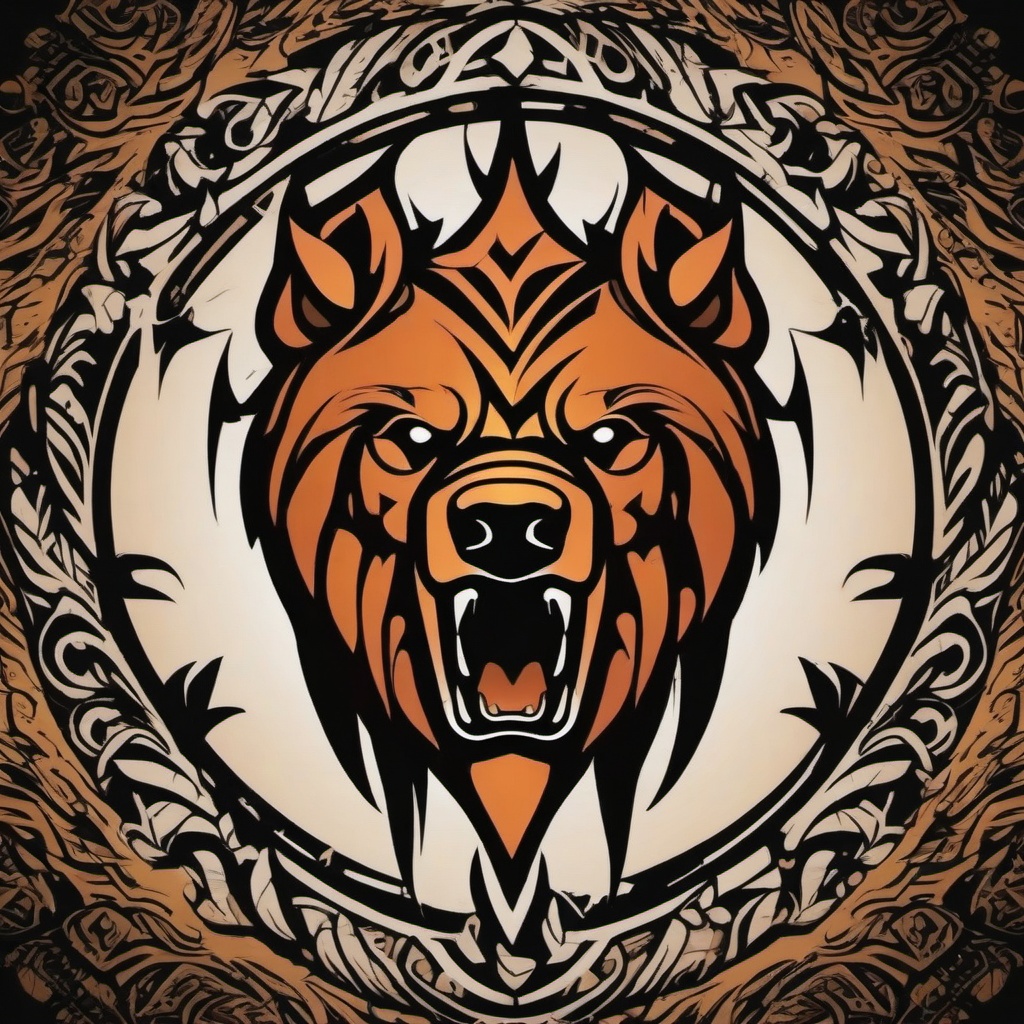 bear claw tribal tattoo  simple vector color tattoo