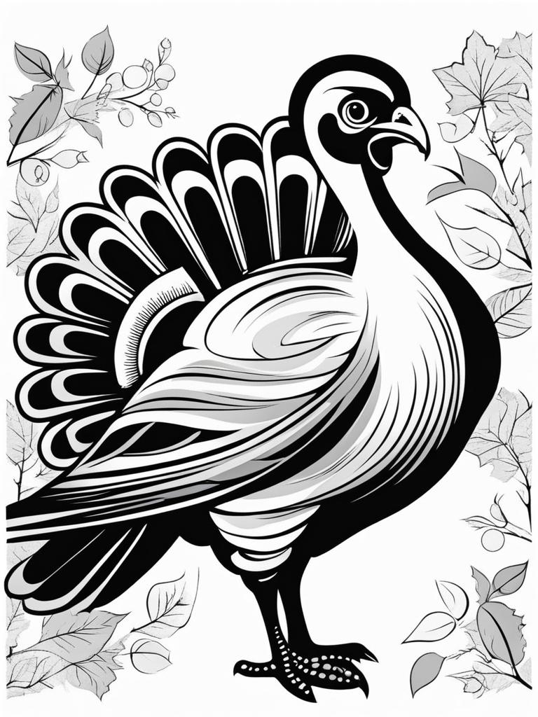 turkey clipart black and white - a thanksgiving symbol. 