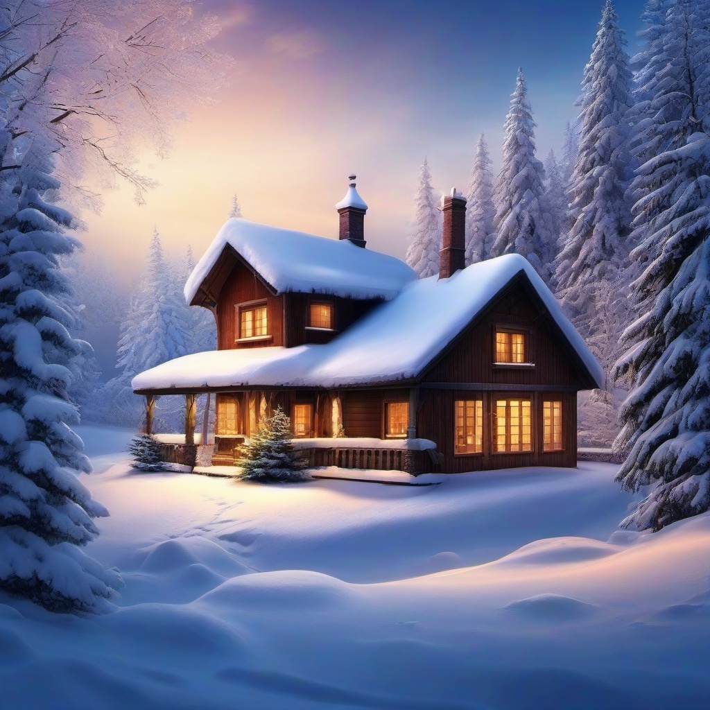 Winter background wallpaper - snowy house background  