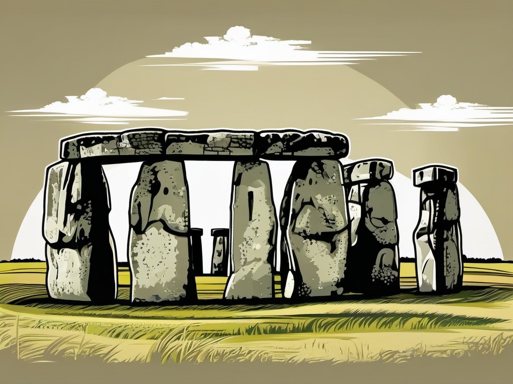 Stonehenge clipart - Prehistoric monument in Wiltshire, England, ,color clipart vector style