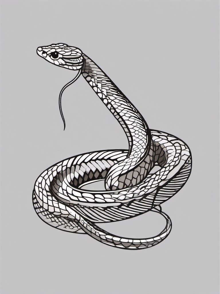 tattoo japanese snake  simple color tattoo,white background,minimal