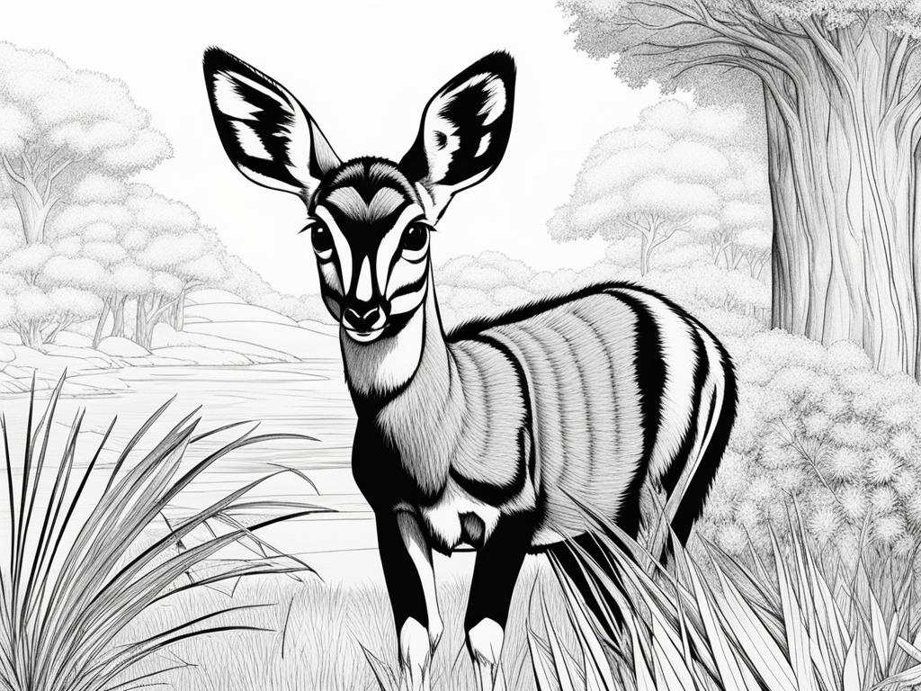 dik-diks cute animals coloring page 