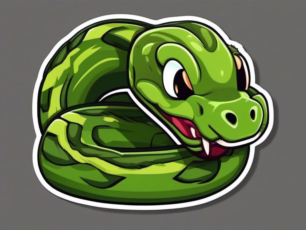 Snake cartoon - legless predator with a long, slithering body  cartoon sticker style