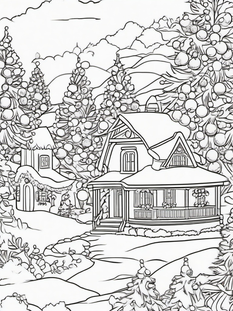 Xmas Pictures To Color  outling,coloring pages,black and whit