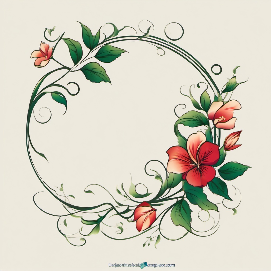 dainty vine tattoo  simple vector color tattoo