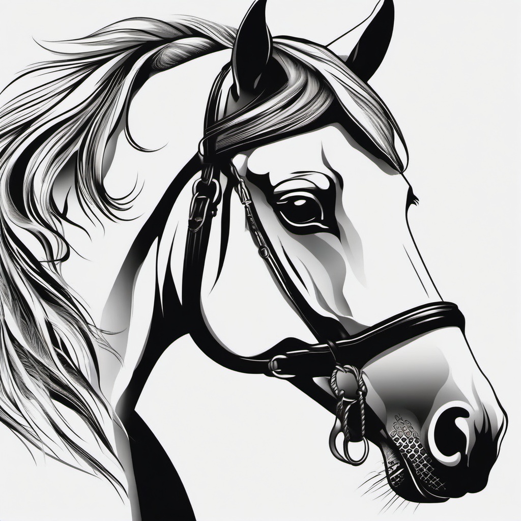 Fashion Horse Tattoo - Combine style and equestrian flair with a fashion horse tattoo, featuring designs that capture the elegance and sophistication of horses in the world of fashion.  simple tattoo,minimalist,white background