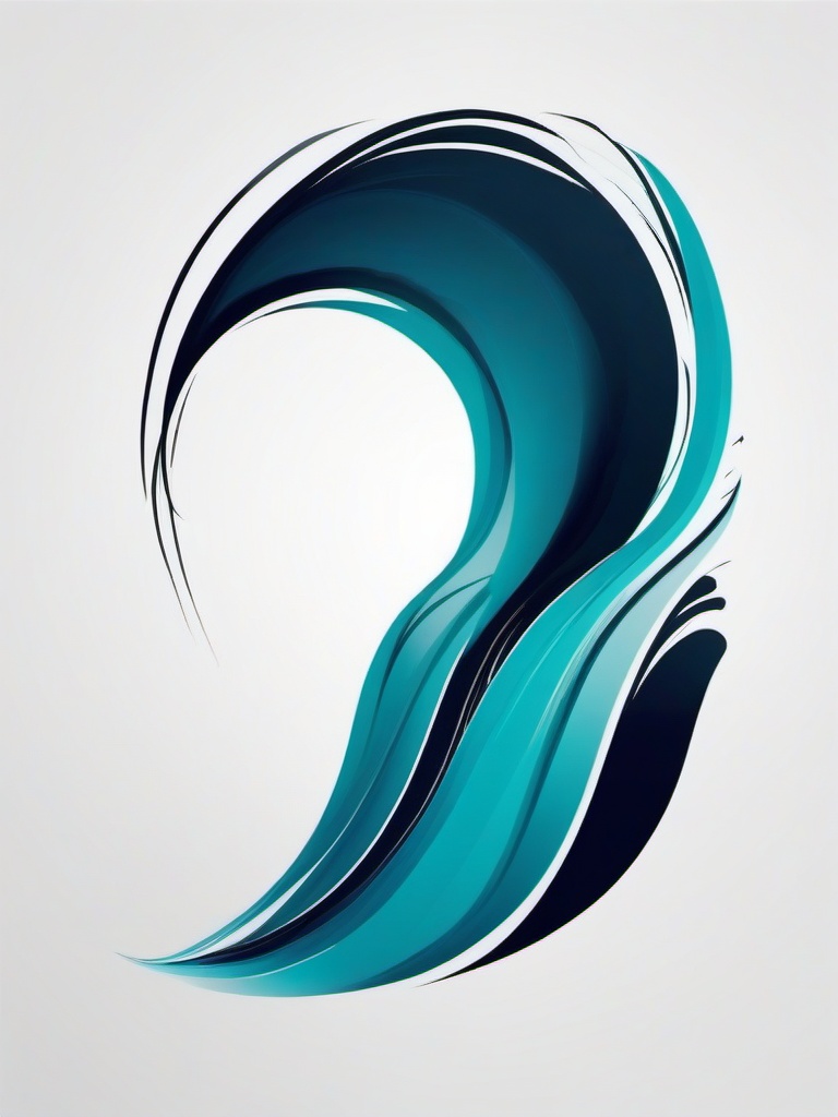 Abstract Wave Tattoo - Infuse creativity and abstraction with an abstract wave-themed tattoo.  simple vector color tattoo,minimal,white background