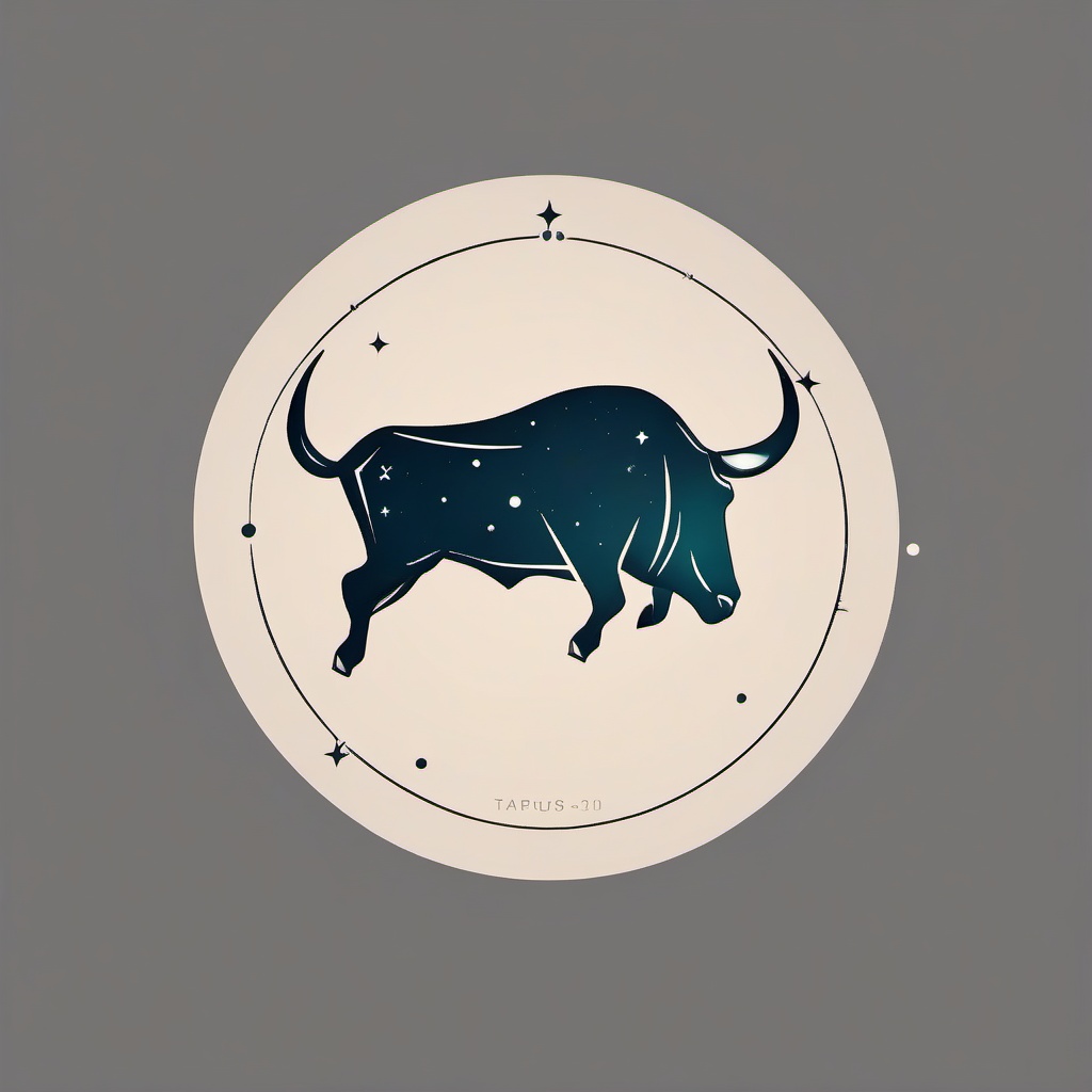 minimalist taurus constellation tattoo  simple vector color tattoo