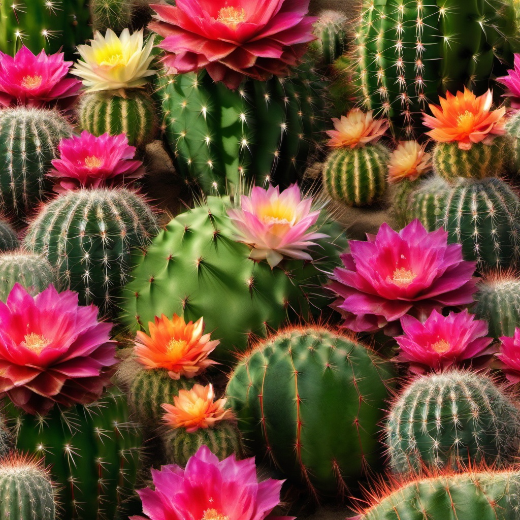 Cactus Desert Garden - Embrace the beauty of desert cacti with a cactus garden. multicoloured, photo realistic, hyper detail, high resolution