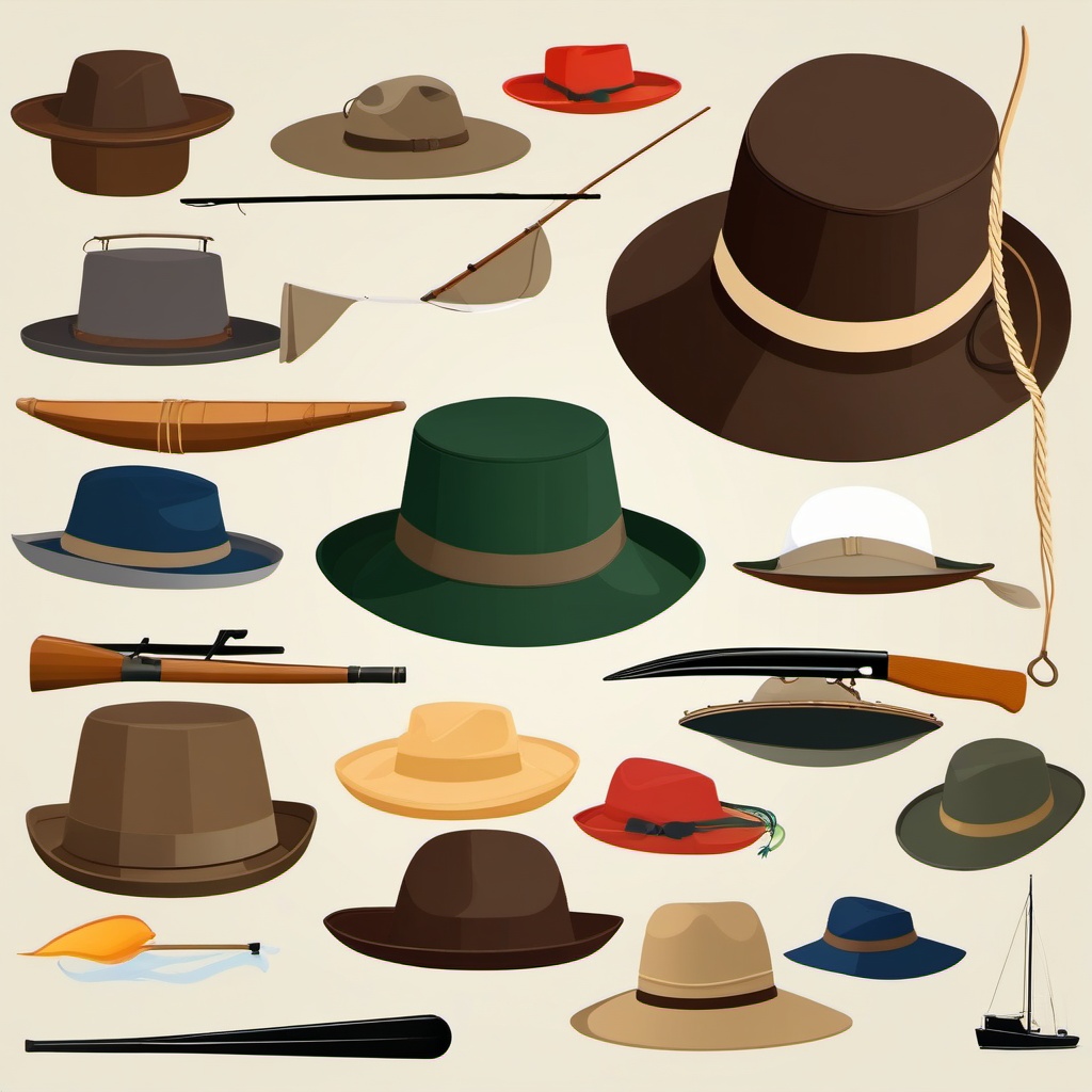 Fisherman's Hat clipart - A traditional fisherman's hat for a day of angling., ,vector color clipart,minimal