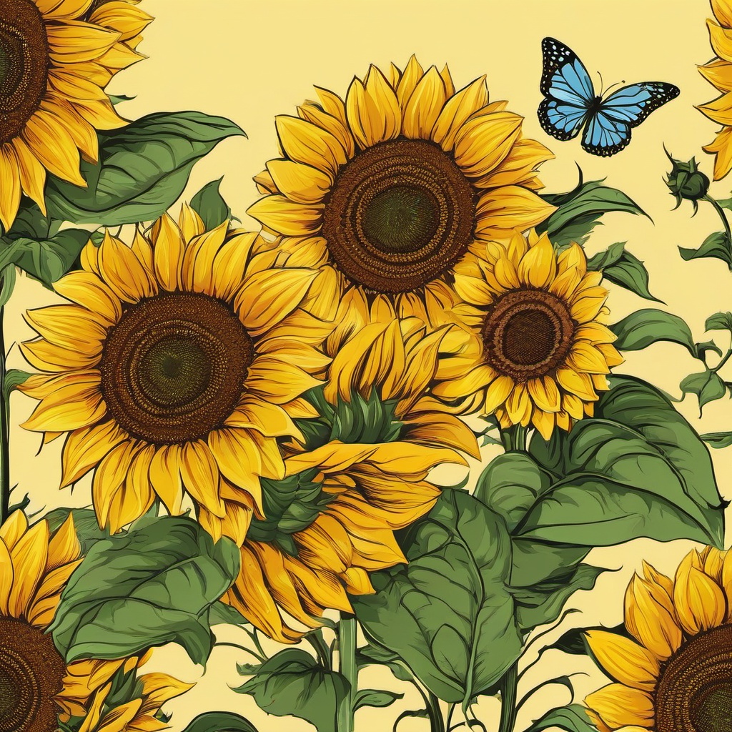 Sunflower Background Wallpaper - sunflower wallpaper cartoon  