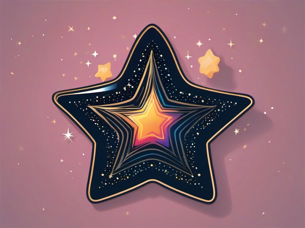 Wishing Star Sticker - Cosmic desires, ,vector color sticker art,minimal