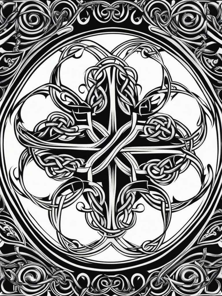 celtic tattoos black and white design 