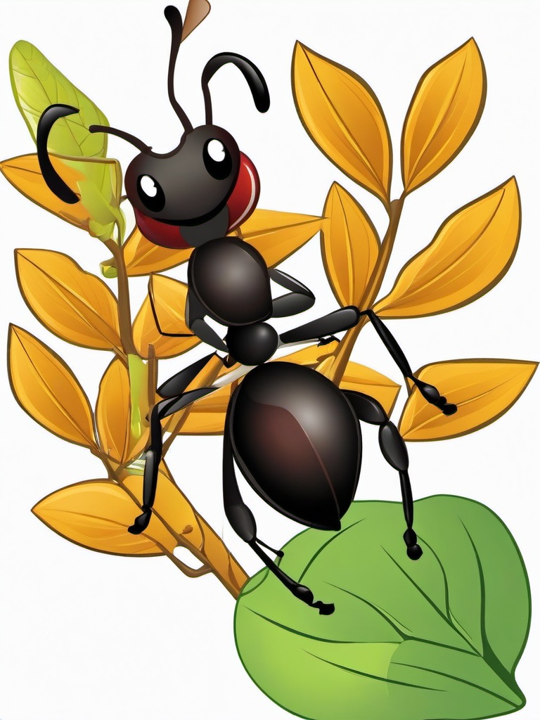 Ant clipart - ant on a leaf  clipart