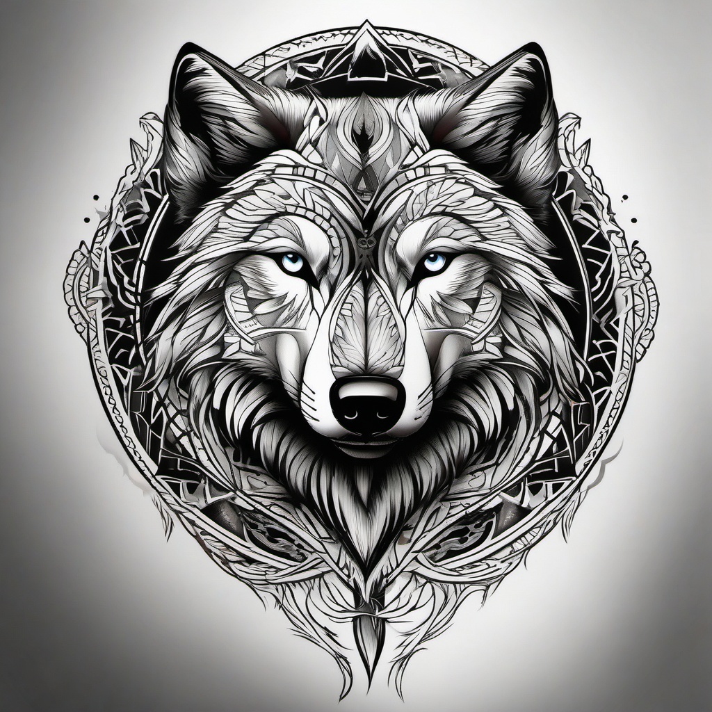 Cool Tattoos Wolf,assortment of cool and captivating wolf tattoos, each a unique piece of art. , color tattoo design, white clean background