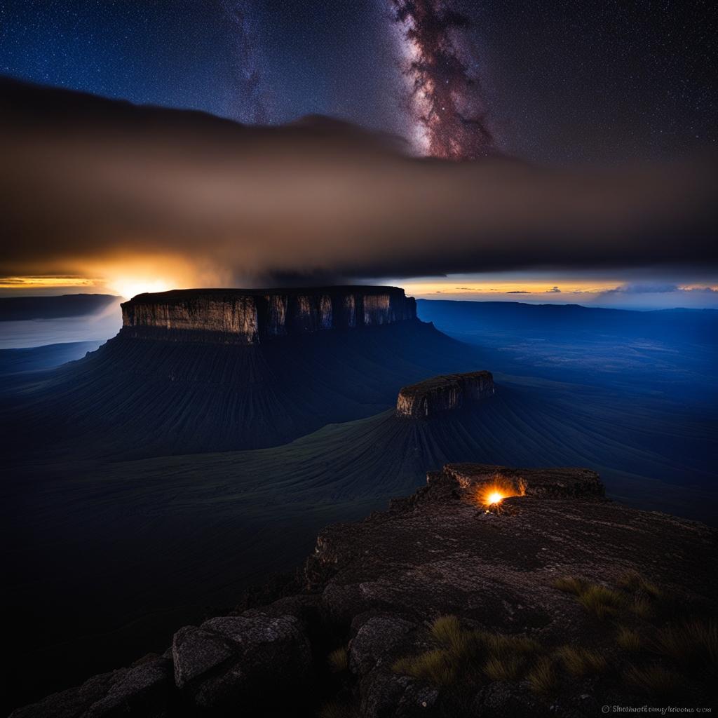 mount roraima, venezuela - watches an incredible meteor shower from the summit. 