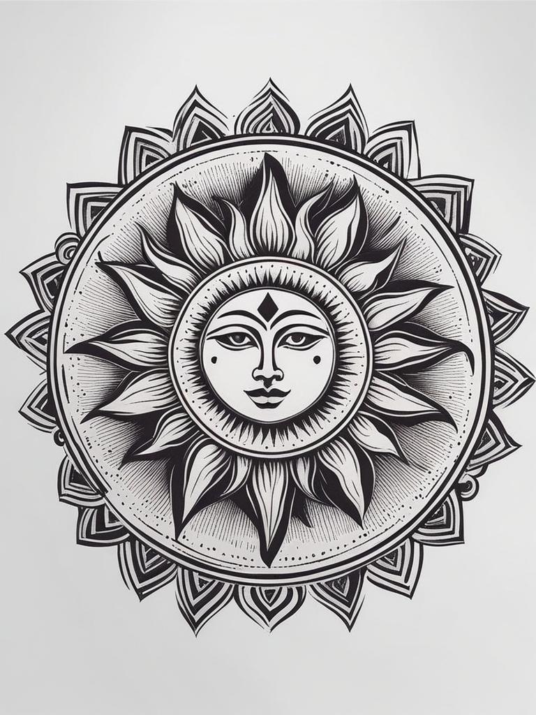 sun tattoo ideas capturing the radiant and powerful sun symbol. 