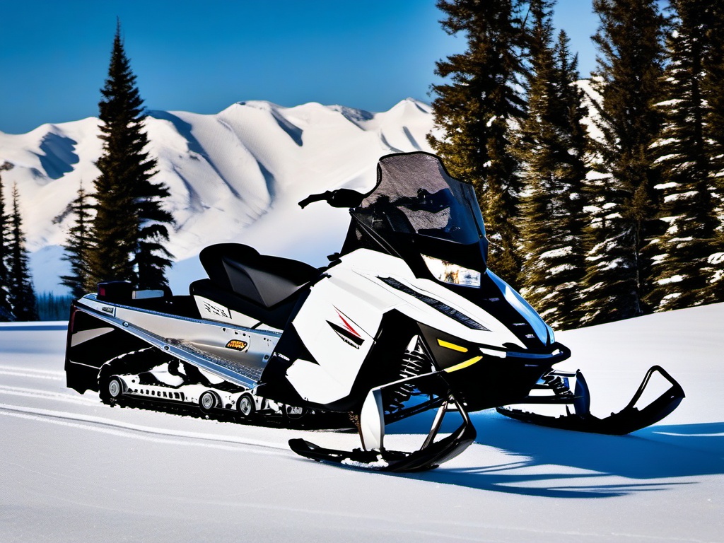 Snowmobiling in the Backcountry  background picture, close shot professional product  photography, natural lighting, canon lens, shot on dslr 64 megapixels sharp focus