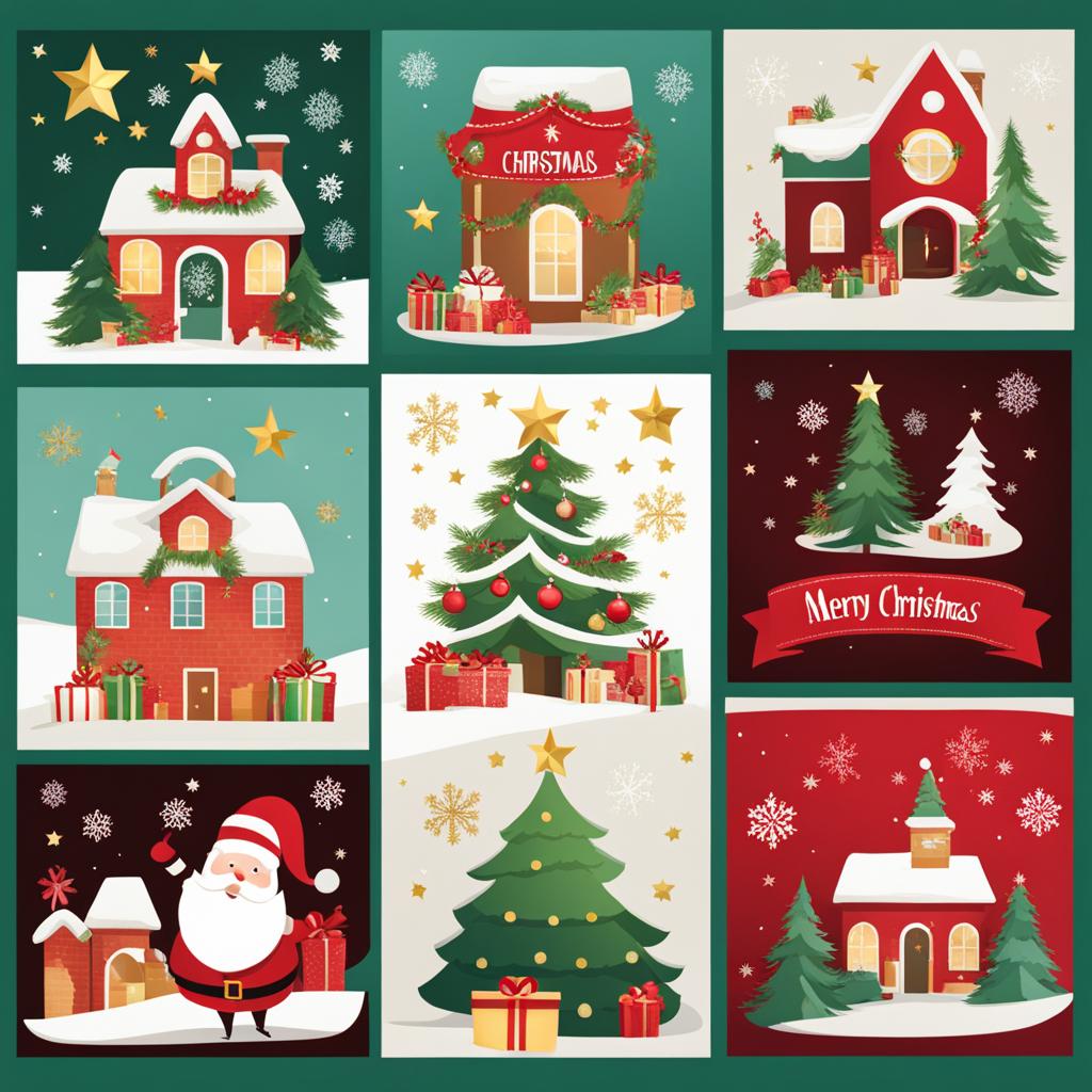 merry christmas clipart: decorating a festive holiday scene. 