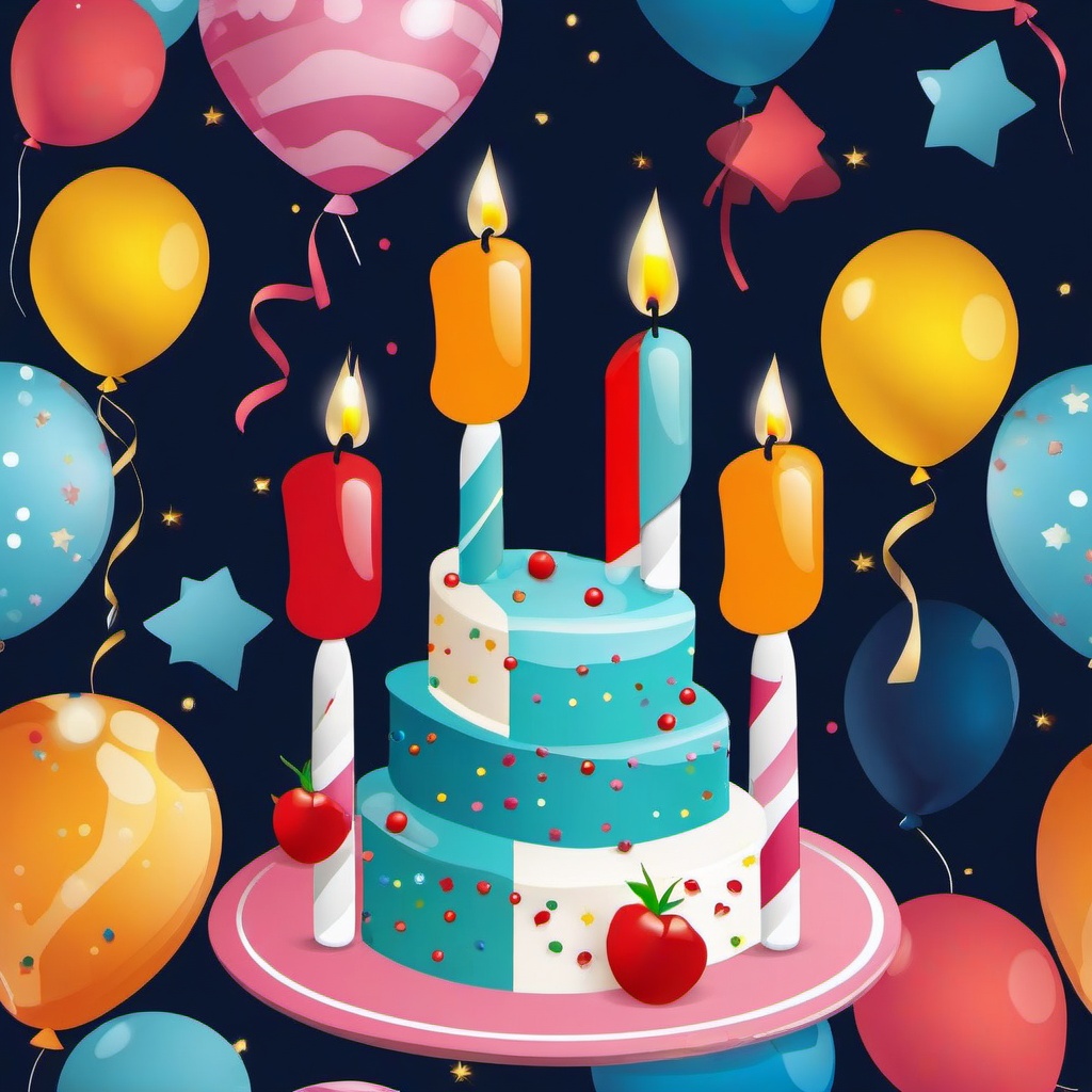 Happy Birthday clipart - birthday cake with candles  