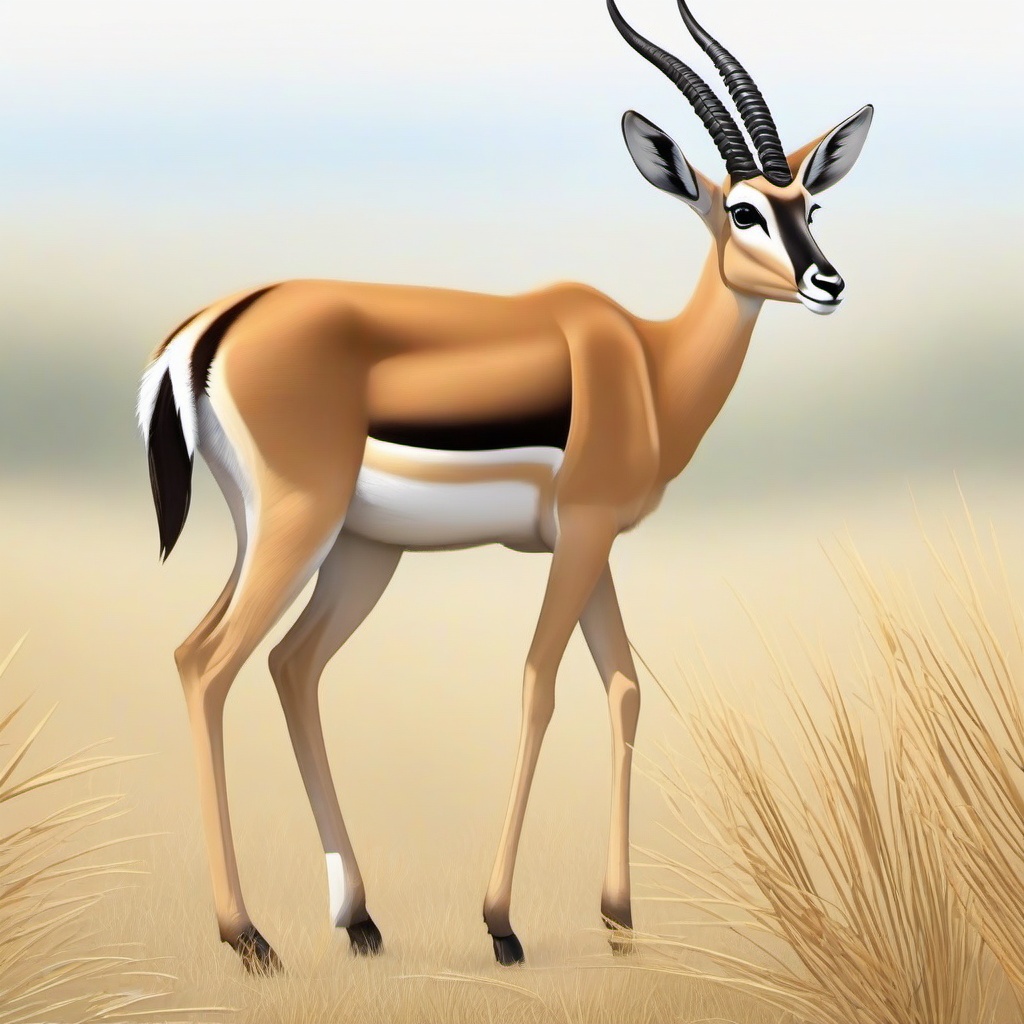 Gazelle cartoon - nimble, slender antelope with long legs  