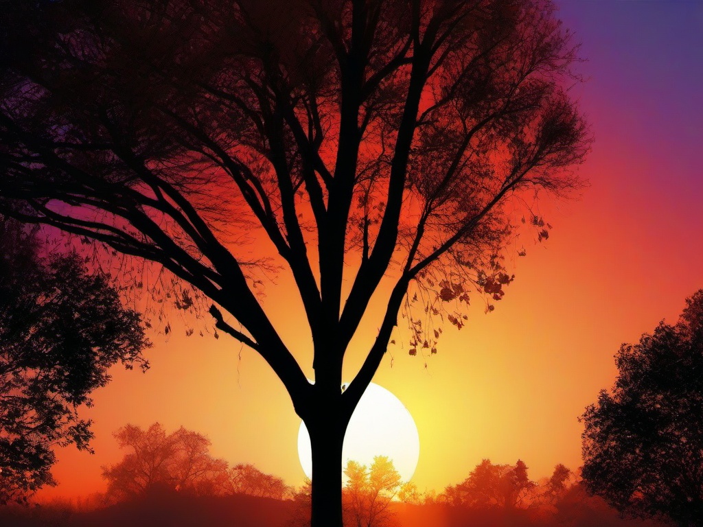 Sunset Wallpaper - Trees silhouetted against sunset.  sunset background