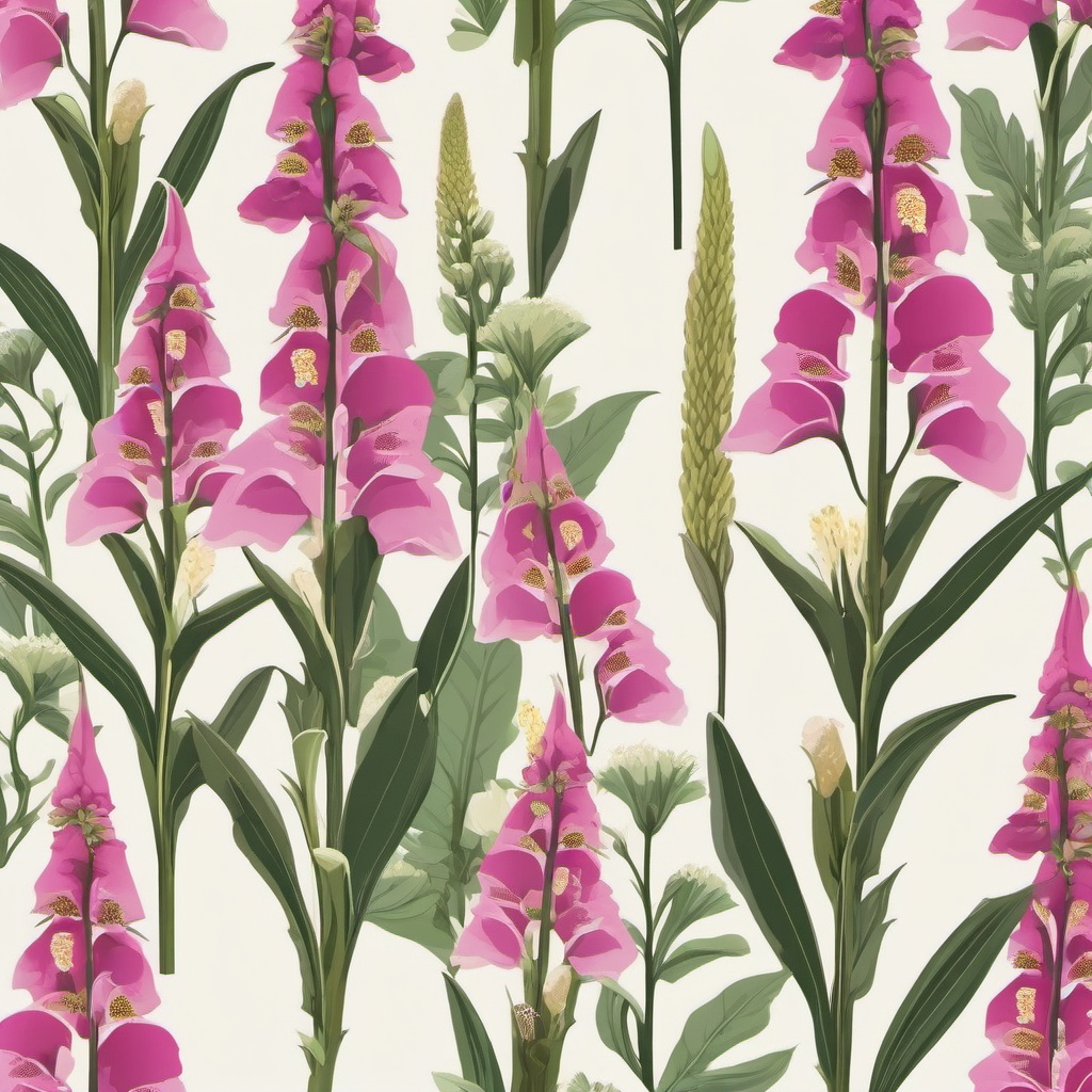 Foxglove Sticker - Add a touch of woodland charm with the tall and tubular blooms of foxgloves, , sticker vector art, minimalist design