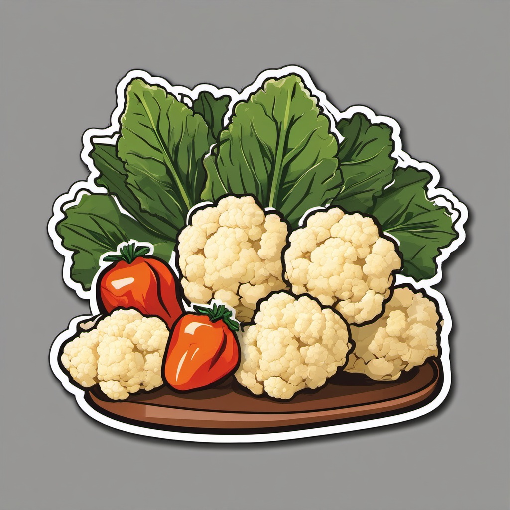 Cauliflower Wings Sticker - Savor the crispy and flavorful goodness of cauliflower wings, , sticker vector art, minimalist design