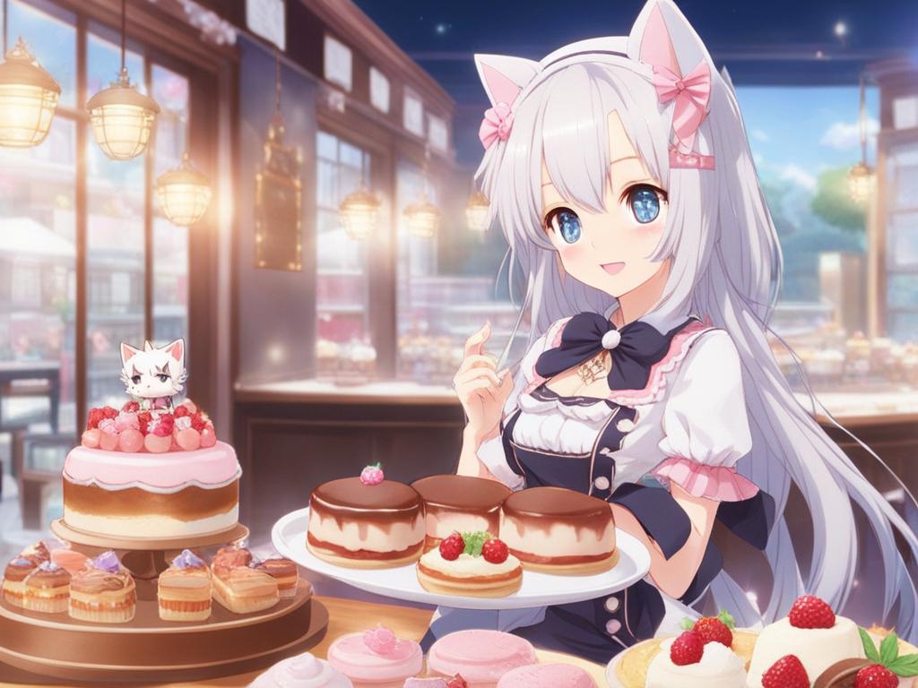 nekopara - manages a bustling catgirl patisserie in a charming, cat-filled café. 