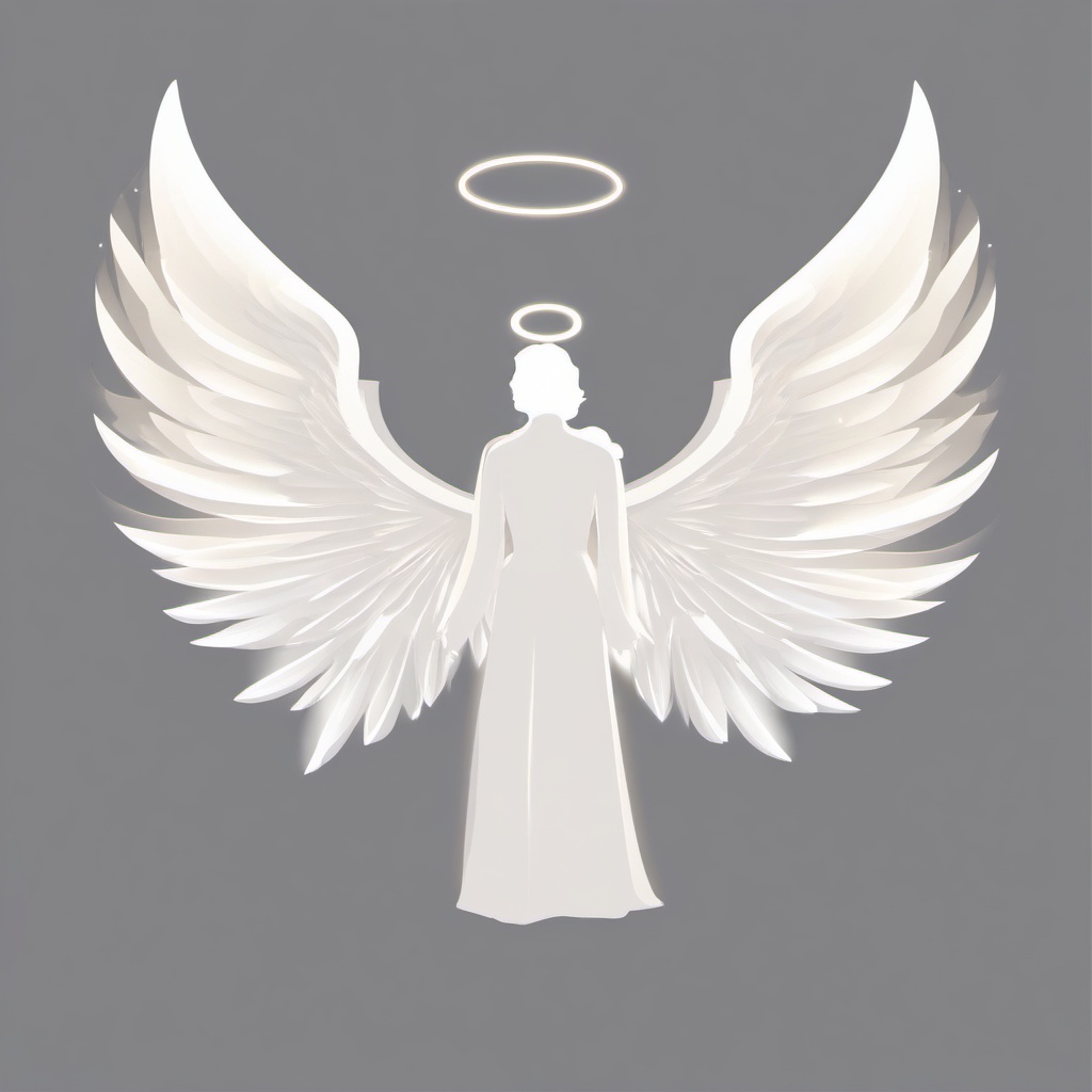 Angel clipart - angel with wings made of light  color,minimalist,vector clipart