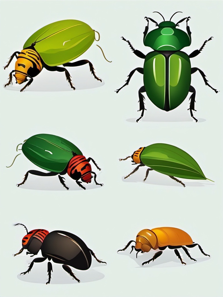 Leaf Beetle Larva Clip Art - A young leaf beetle larva,  color vector clipart, minimal style