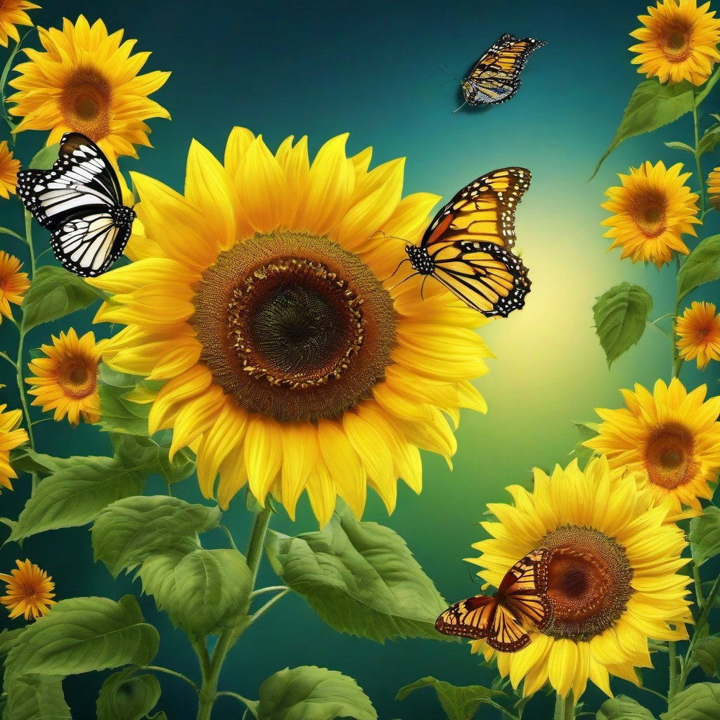 Butterfly Background Wallpaper - sunflower butterfly background  