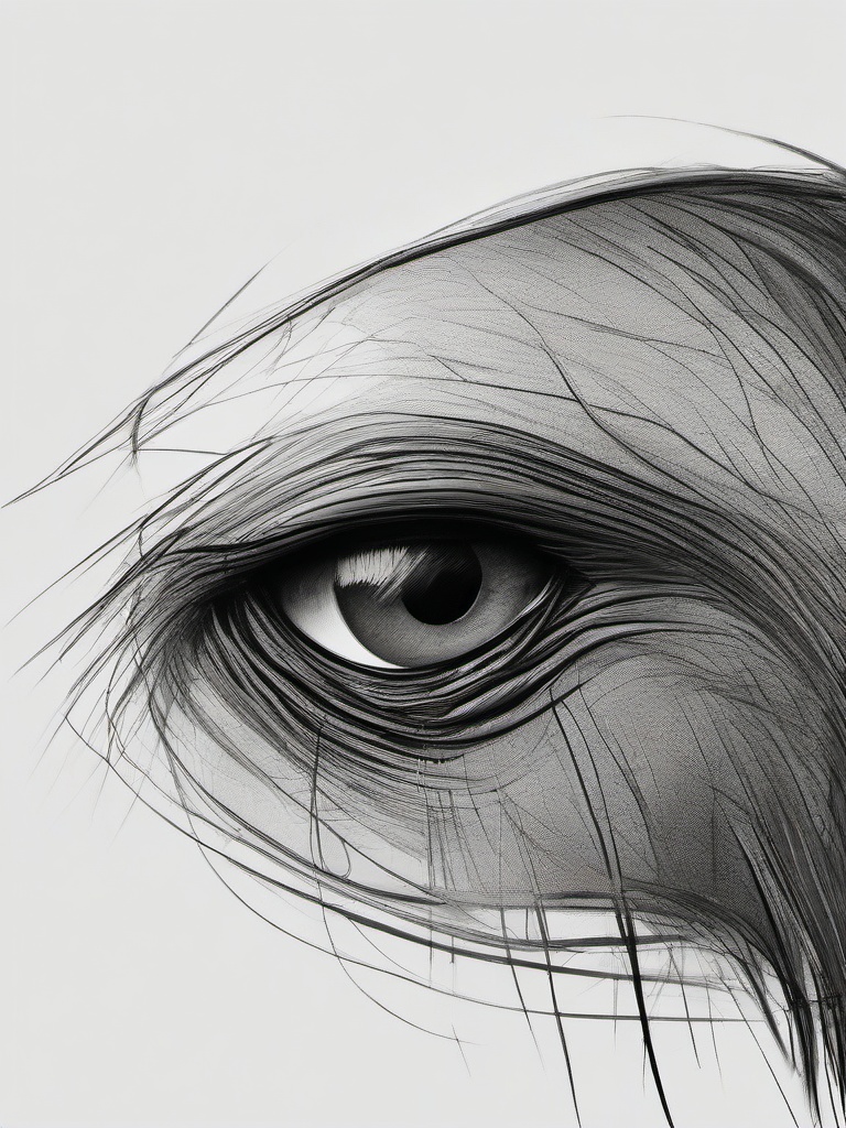 drawing of an elephant eye  minimal rough sketch scribbles,doodles,black and white