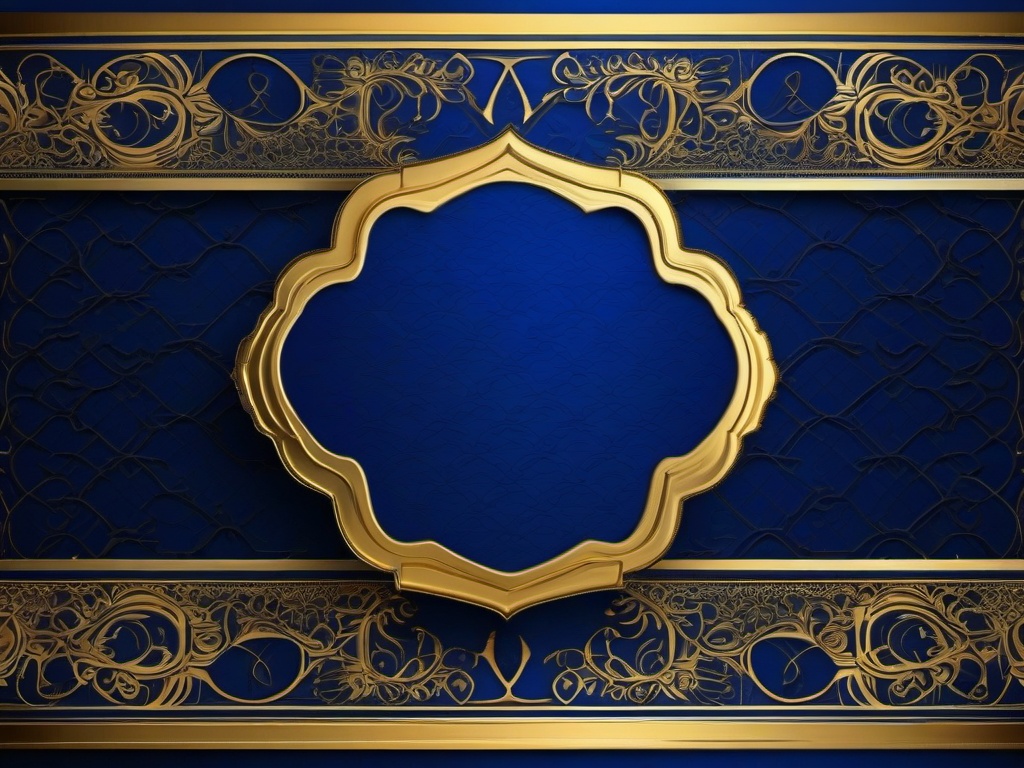 Background Blue And Gold-Royal blue with thin golden borders and intricate patterns  background wallpaper