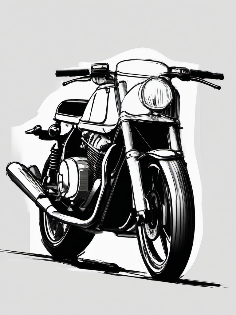 sketch of a motorcycle  minimal rough sketch scribbles,doodles,black and white