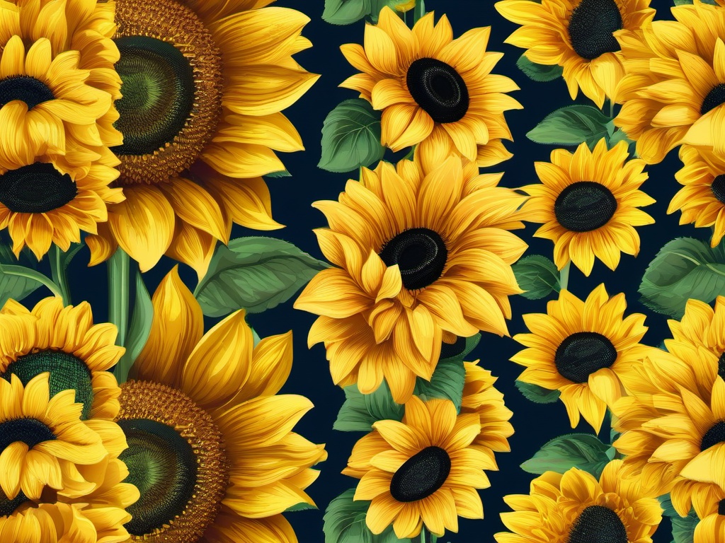 Sunflower clipart - sunflower pattern on fabric  