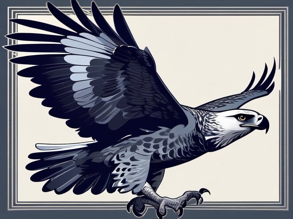 Harpy Eagle clipart - Majestic raptor with impressive flight, ,color clipart vector style