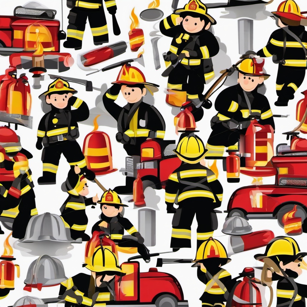 Fire Fighter clipart - firefighters in uniform  vector clipart