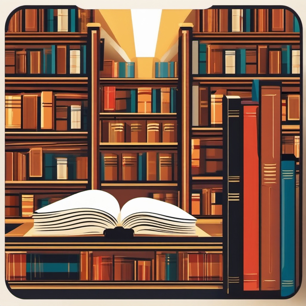 Book Clipart,Designing a library's event poster  simple, 2d flat