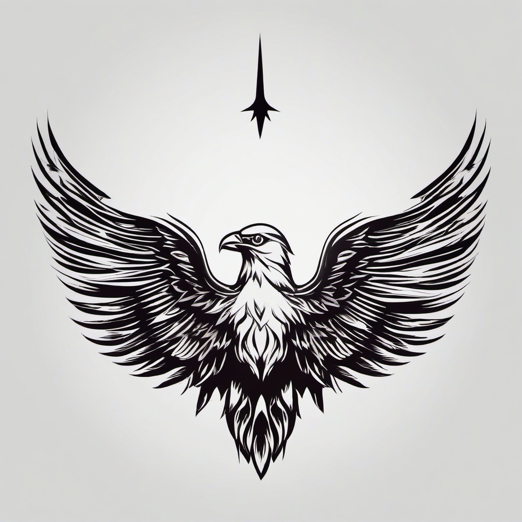 Icarus Tattoo - Symbolize freedom and ambition in flight.  minimalist color tattoo, vector