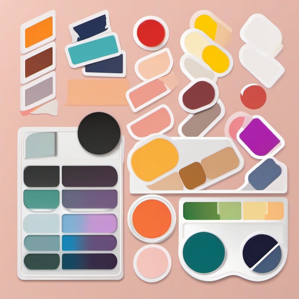 Palette Sticker - Artist's color palette, ,vector color sticker art,minimal