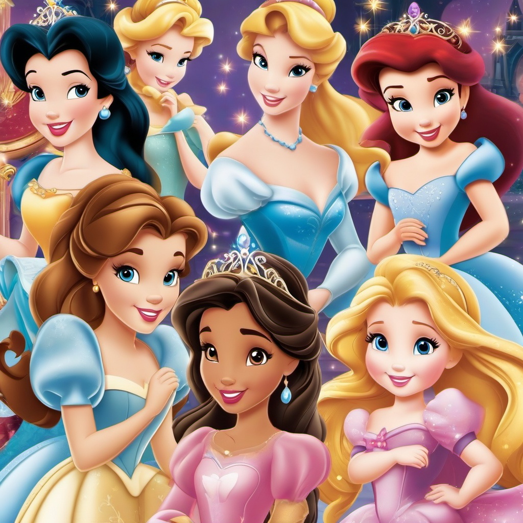 Disney clipart - Disney princesses in a magical setting  