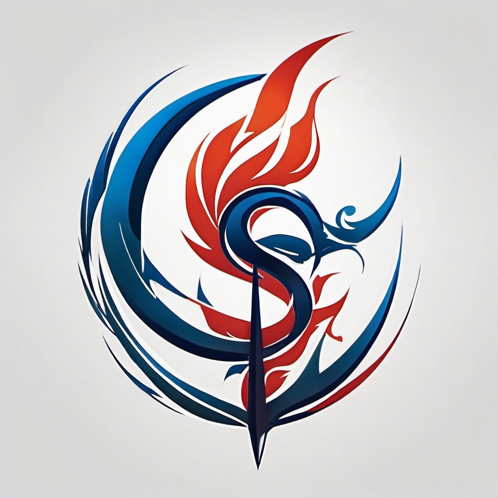 fairy tail sign tattoo  simple color tattoo style,white background