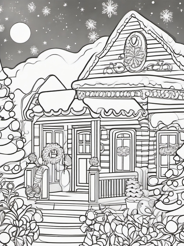 Gingerbread Coloring Sheet  outling,coloring pages,black and whit