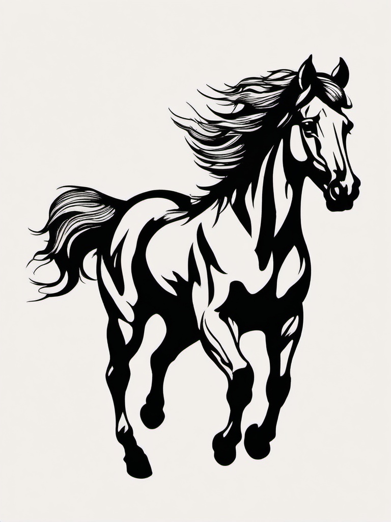 sailor jerry horse tattoo  simple tattoo,minimalist,white background