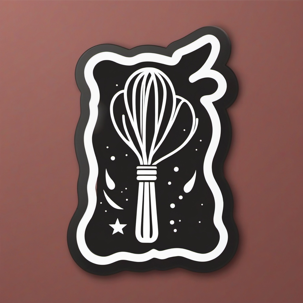 Baking Whisk Sticker - Kitchen craftsmanship, ,vector color sticker art,minimal