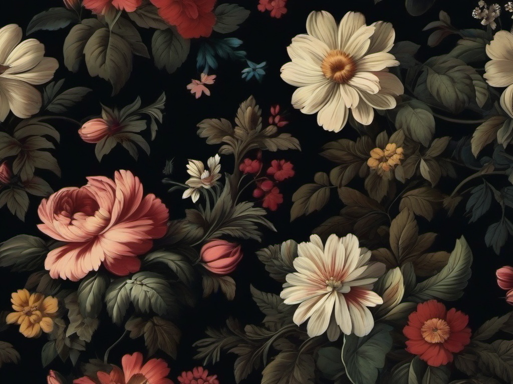 Dark Vintage Floral Wallpaper  ,desktop background wallpaper